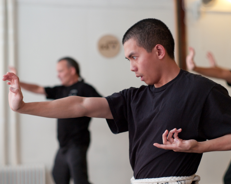 A man practices Boabom